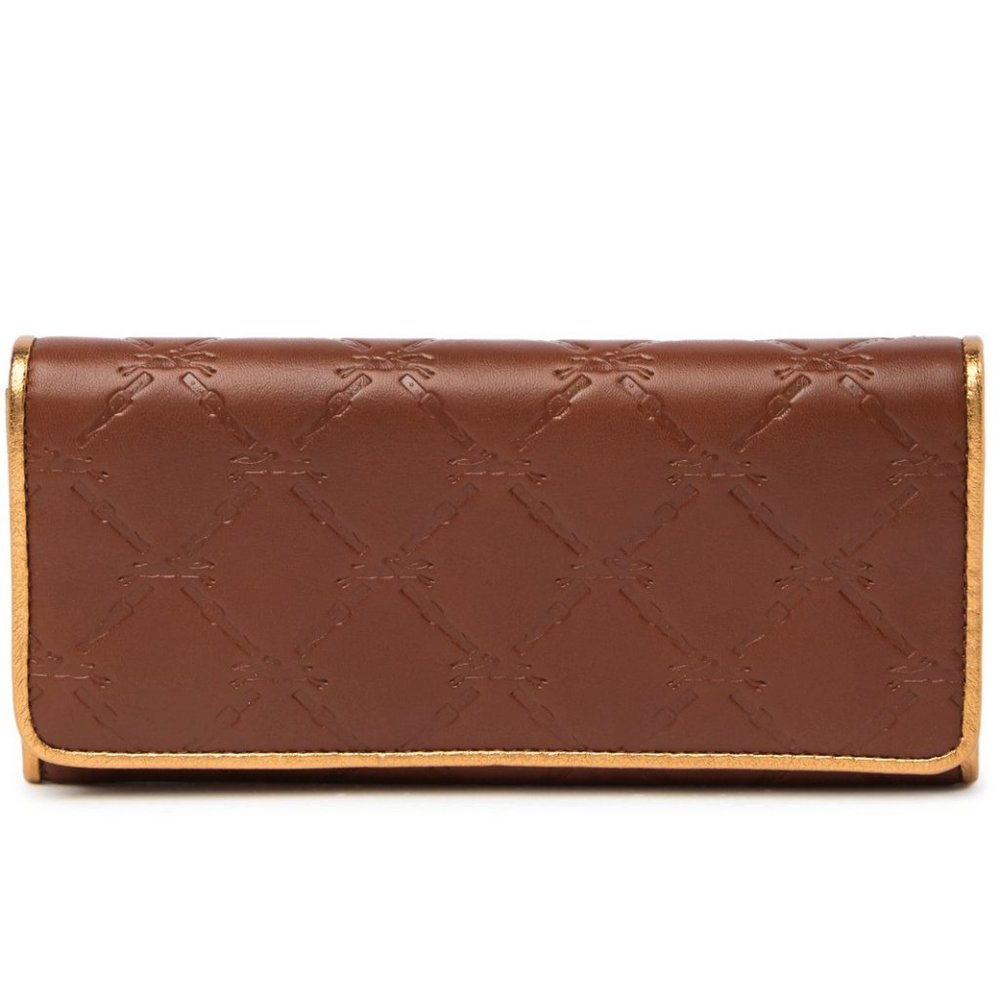 NIB Longchamp LM Cuir Leather Flap Snap Wallet BROWN 100% AUTHENTIC